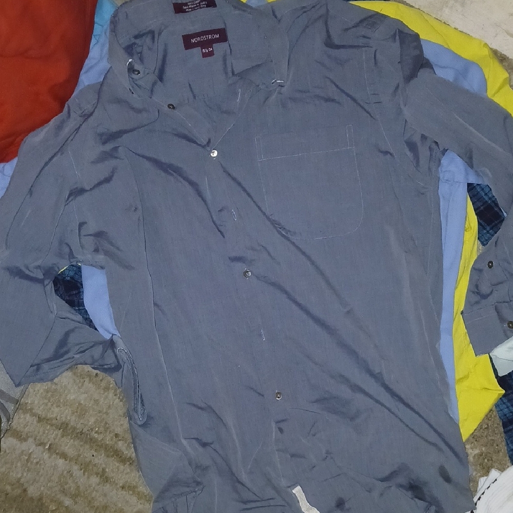 Nordstrom Casual Slate Blue Button Down Shirt